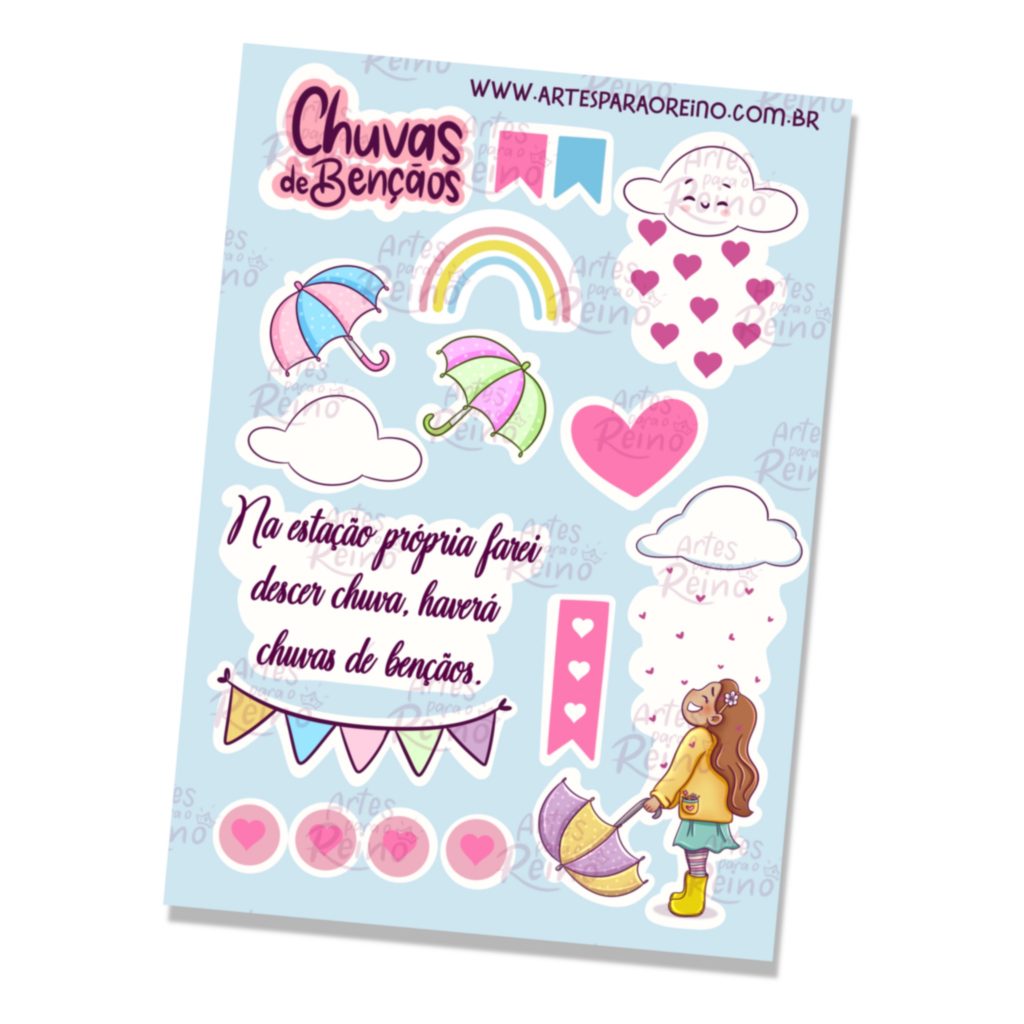 Adesivo Chuvas De Bençãos Artes Para O Reino