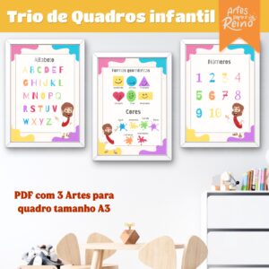 Trio de Quadros decorativos - Arquivo em PDF