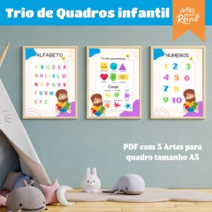 Trio de Quadros Decorativos - Arquivo em PDF